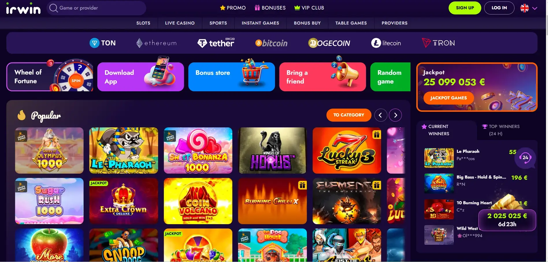 Irwin Casino — Слоттар залы